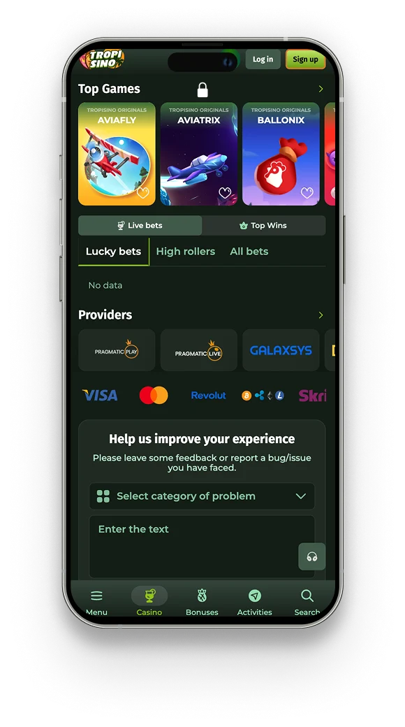 tropisino application